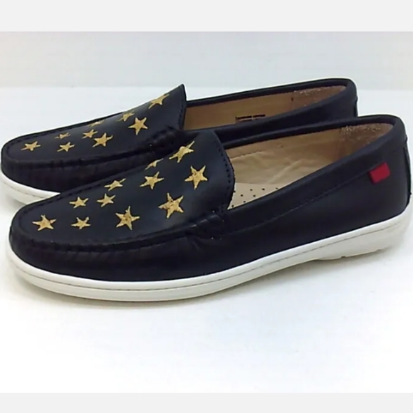 🆕Marc Joseph NY | Broadway Black Leather w/ Stars Driving Mocc Loafers Size 5.5 - Picture 2 of 6
